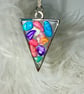 Multicoloured stone chip pendant