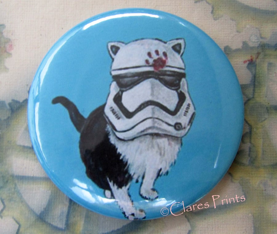 Stormtrooper Cat Art Badge 58mm Button Animal Badges Cats Star Wars