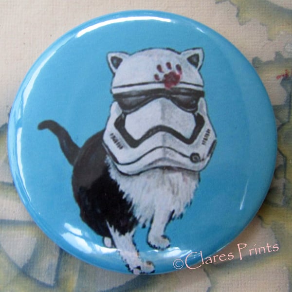 Stormtrooper Cat Art Badge 58mm Button Animal Badges Cats Star Wars