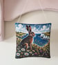 Hand Printed Summer Hare Fabric Hanging Decoration Scented with Lavender or Rose - Image 2
