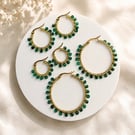 Malachite Whisper Hoops