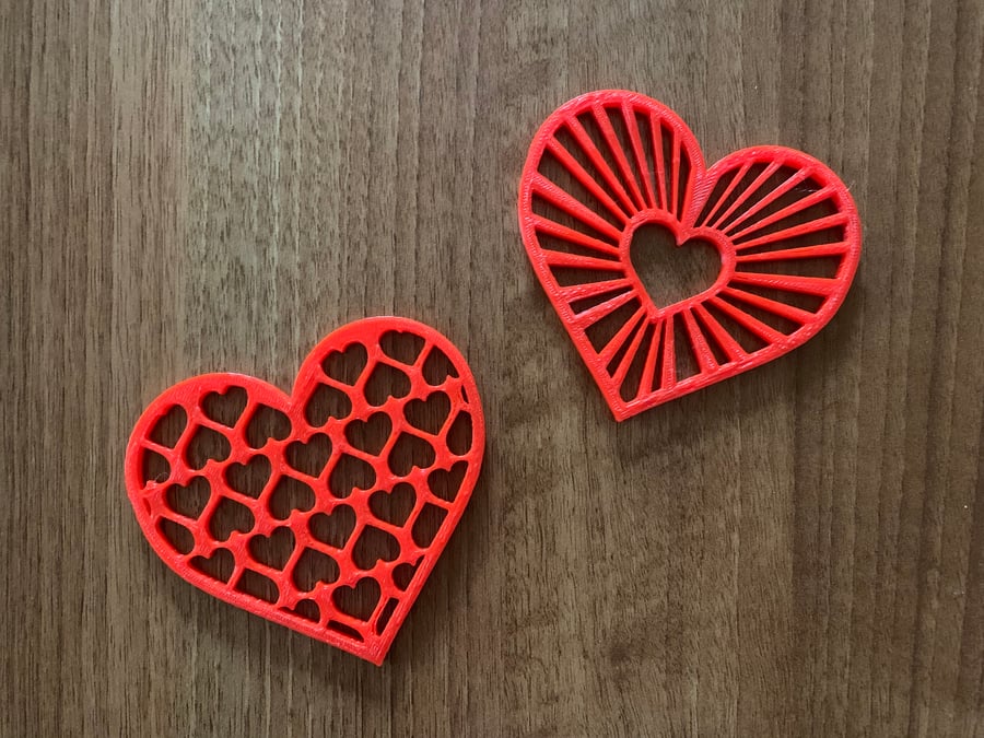 3D Printed Heart coasters