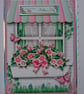 Mother's Day Card With Love On Mother's Day Window Box of Pink Roses - Image 1