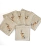 Coasters Hare 6 x Set of Hares Cotton Fabric Coaster Tableware - Image 1