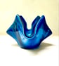 Streaky Midnight Blue Fused Glass Candle Holder – Unique Handmade Home Accessory - Image 6