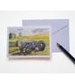 Blank greetings card Massey Ferguson TE20 tractor from original painting size A6