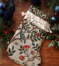 William Morris Christmas Stocking Kelmscott Tree Wine and Woad