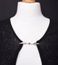 Flower sweater clip - Silver floral cardigan guard - Shawl or pashmina pin  - Image 4