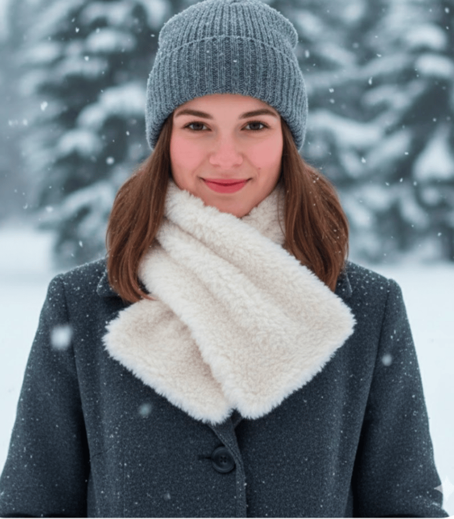 Faux Fur Neck Warmer Knitting Digital Pattern, Chunky Yarn, 1 ball easy knit