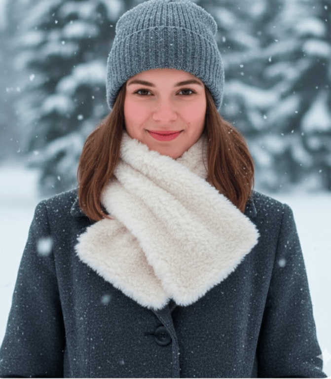 Faux Fur Neck Warmer Knitting Digital Pattern, Chunky Yarn, 1 ball easy knit