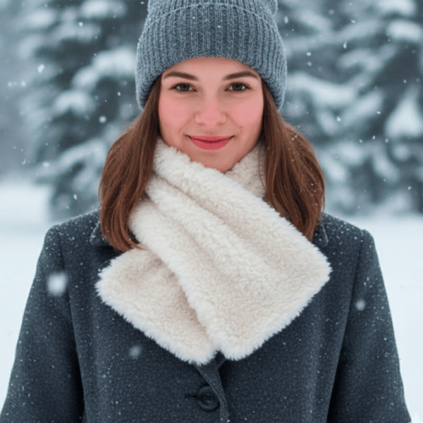 Faux Fur Neck Warmer Knitting Digital Pattern, Chunky Yarn, 1 ball easy knit