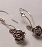 Silver rose earrings - Image 1