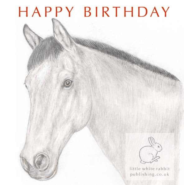 Cloud the Grey Horse - Birthday Card