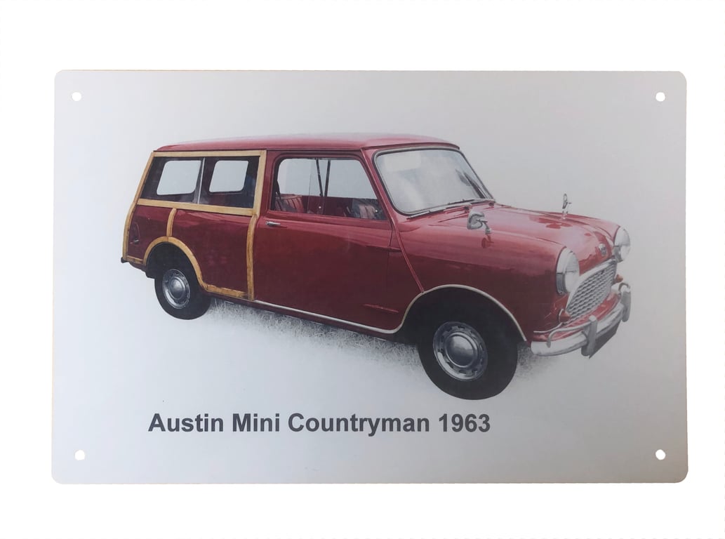 Mini Austin Countryman 1963 - Aluminium Plaque - A5 or 203x304mm
