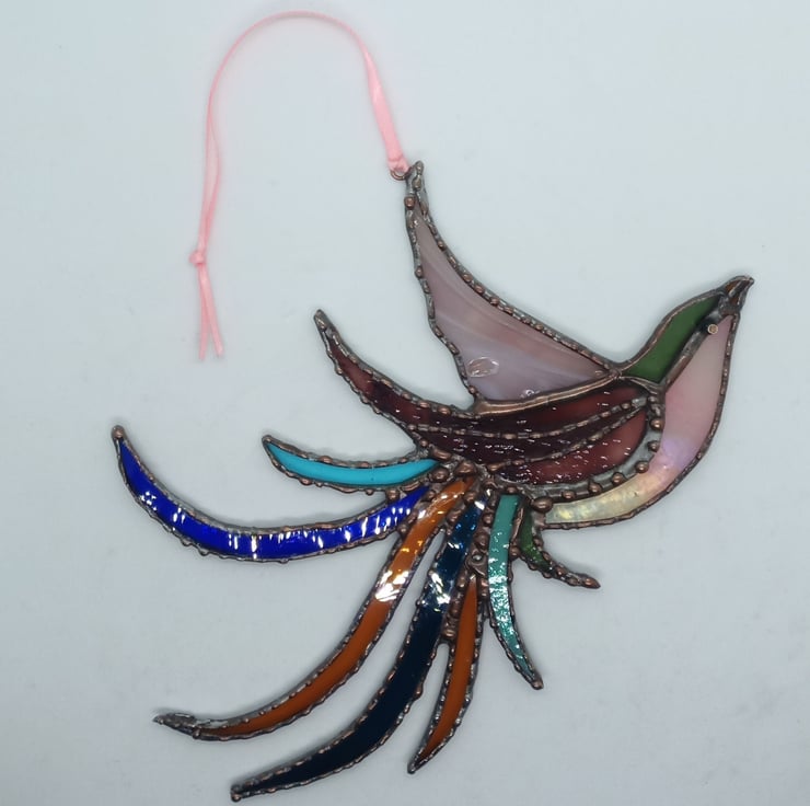 Stained Glass Bird of Paradise Suncatcher Hangi... - Folksy