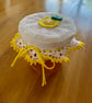 Crochet Lemon Jam Jar Lid Cover - Image 3