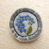 Forget-me-not - hand stitched brooch