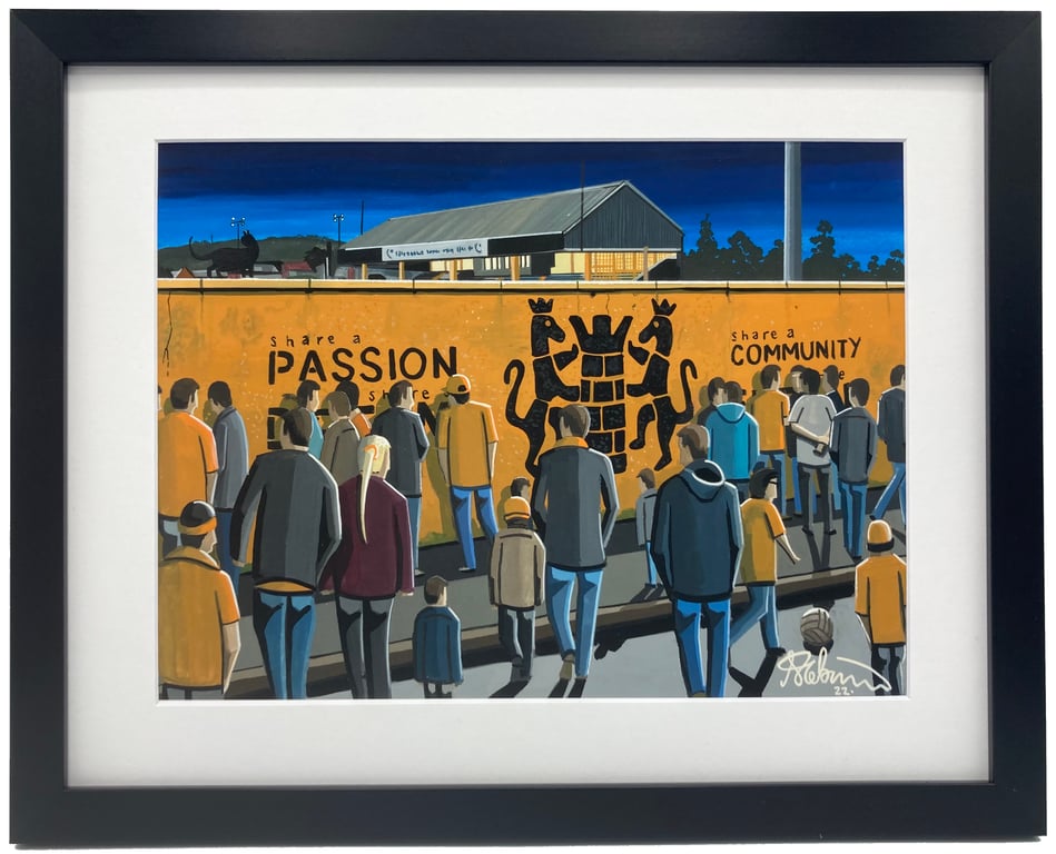 Carrick Rangers F.C, Taylors Avenue. High Quality Framed, Football Art Print.