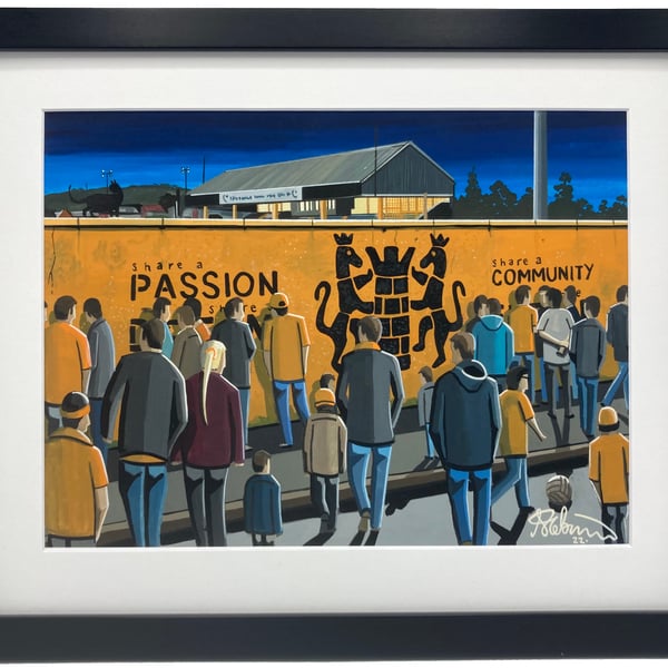 Carrick Rangers F.C, Taylors Avenue. High Quality Framed, Football Art Print.