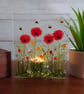Floral Poppy Meadow Tealight Holder; Freestanding Poppies Picture Tile - Image 5