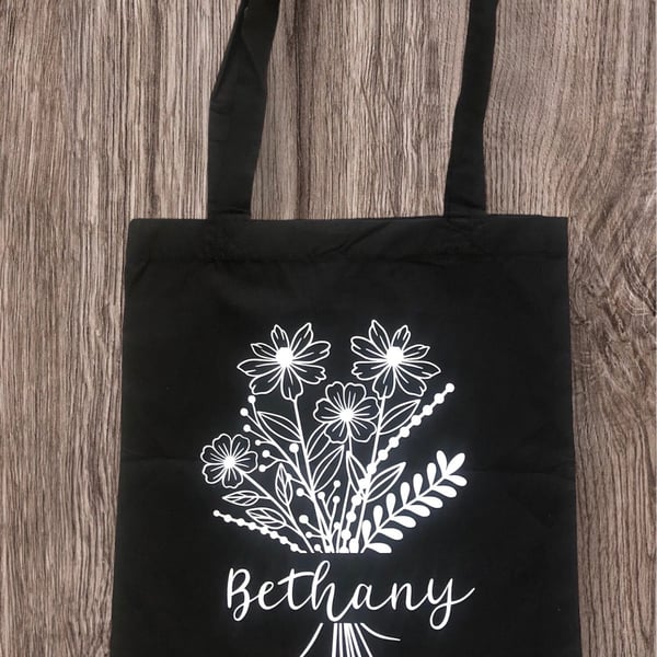 Custom print flower tote bag 100 cotton