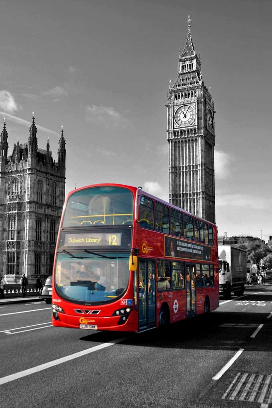 Big Ben Red Bus Westminster Bridge London Photograph Print