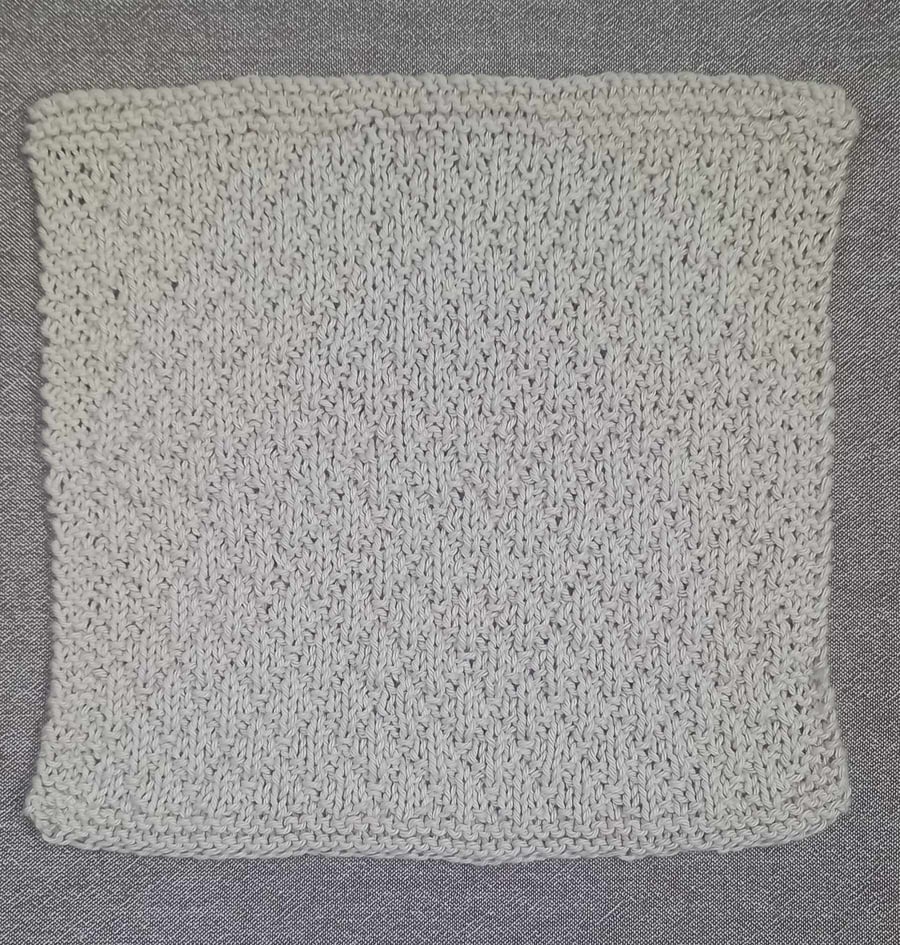 Hand knitted dishcloth 100% cotton in cream