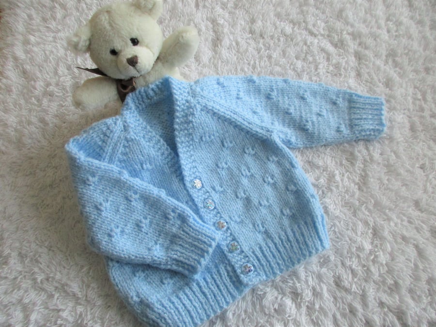 16" Baby Boys Knots V Neck Cardigan