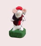 Golfing mouse    - needlefelt wool textile art.   - Image 3