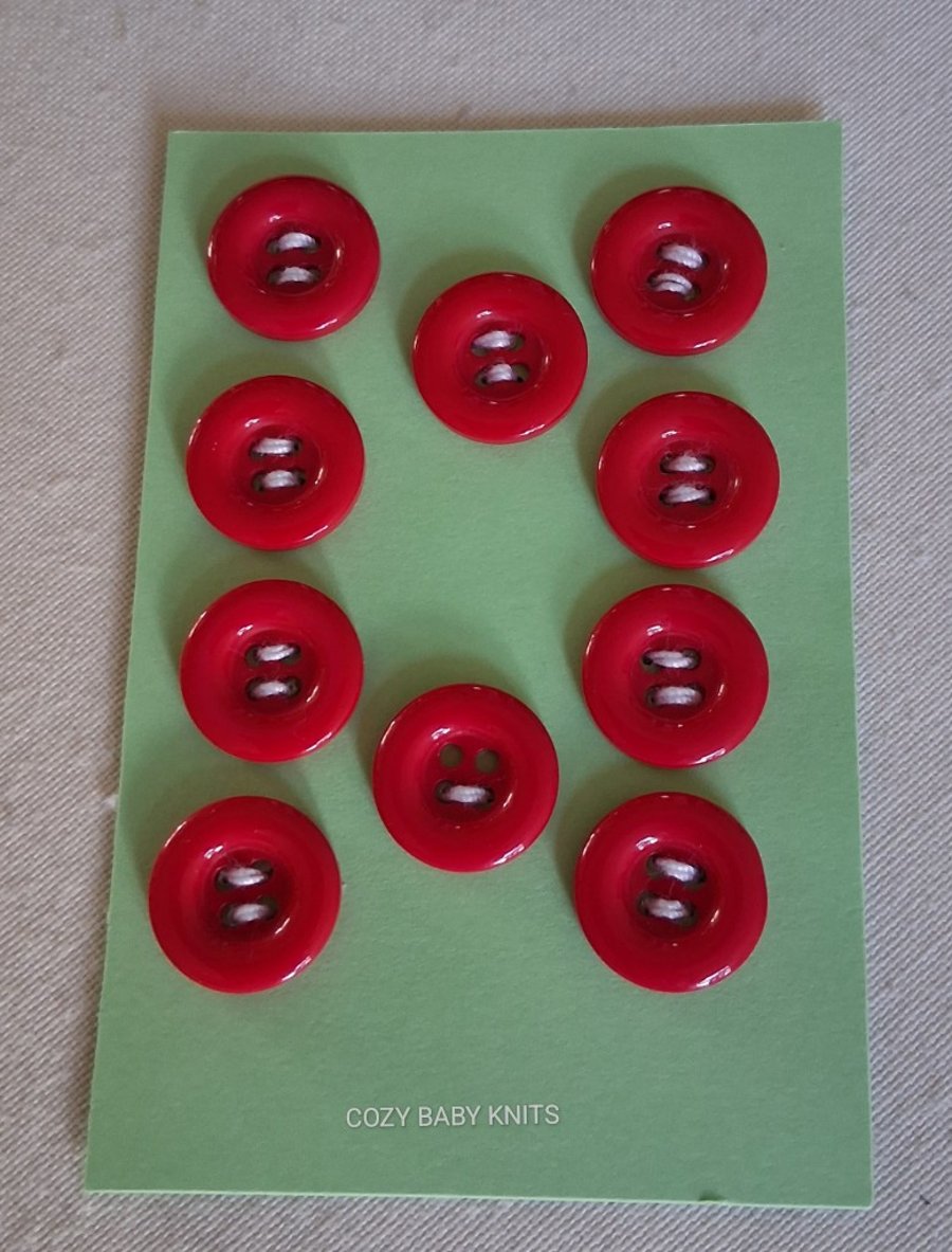 10 ROUND RED BUTTONS