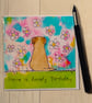 Border Terrier card (printed card).Birthday or Happy Birthday from the dog.
