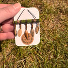 Miniature 1:12 mossy feather wall hanging 