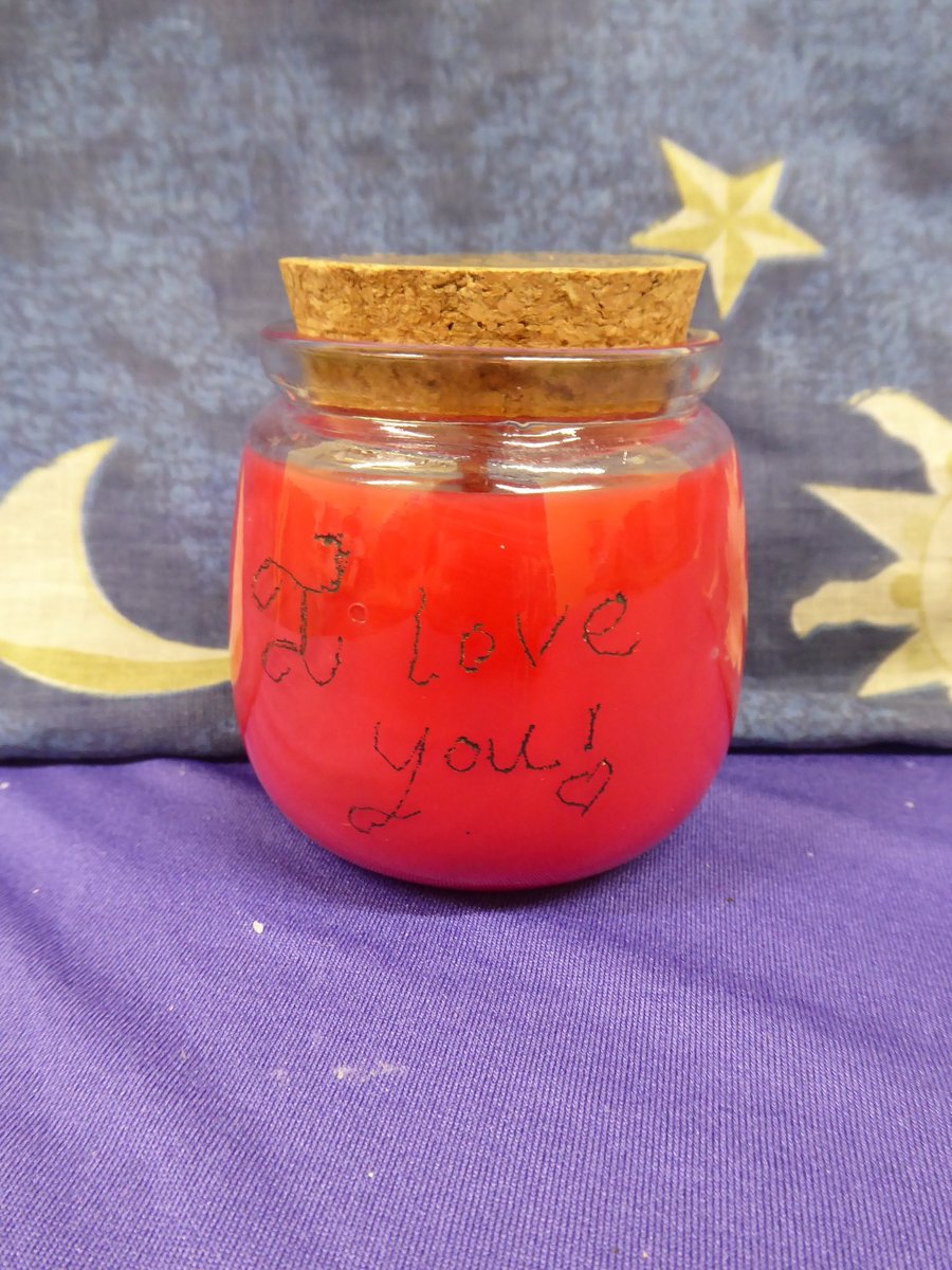 Hand Engraved "I love you" Soy Wax Candle