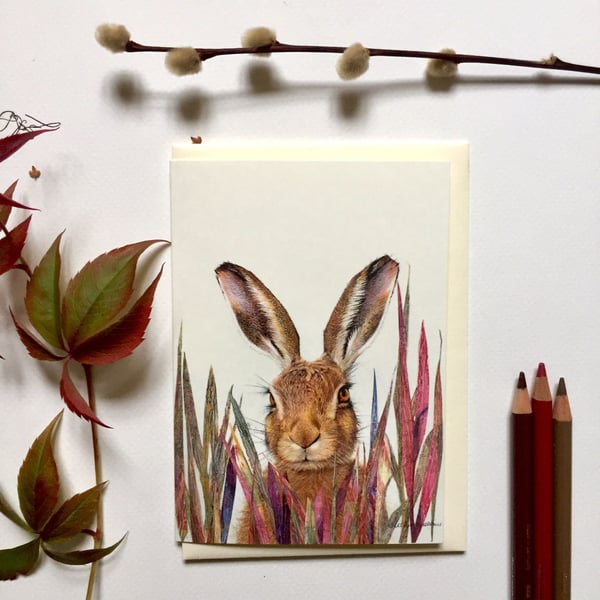 "Hattie hare" Blank Greeting Card