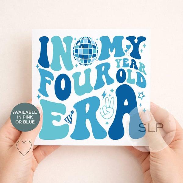 4th Birthday Card In My Four Year Old Era Trendy 4 Year Old Birthday Card