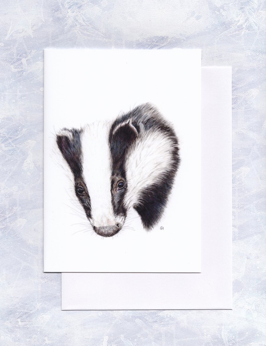 Badger Greetings Card, Badger Illustration