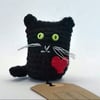 Crochet Black Cat with Heart 