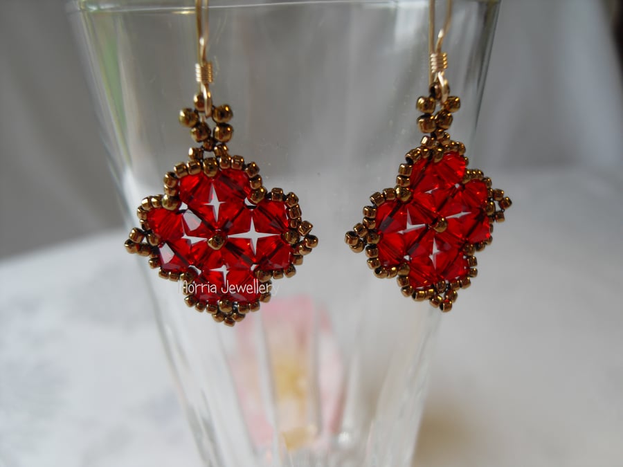 Red Crystal Earrings