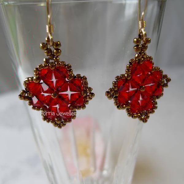 Red Crystal Earrings