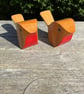 A Pair Handcrafted Beech Wood Robin Bird Ornaments – Christmas Decorations