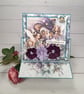 Handmade Easel Birthday Card (123) Fairy Garden Purple Flowers.  - Image 7