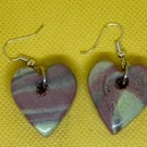 Foam Clay and Resin Heart Earrings 
