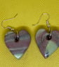 Foam Clay and Resin Heart Earrings 