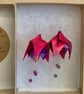 Fuchsia drop earrings, origami handmade paper jewellery, lightweight statement - Image 2