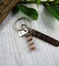 Bag Charm, Copper with Sterling Silver Heart Tag and Rhodonite Gemstones - Image 3