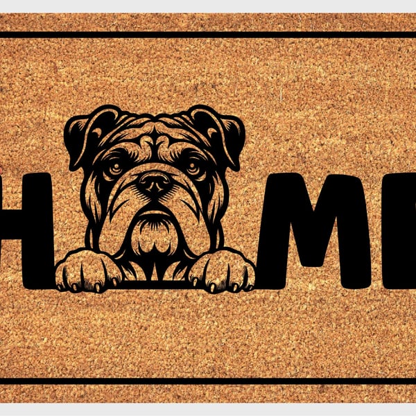 English Bulldog Home Door Mat No.3 - Bulldog Welcome Mat - 3 Sizes