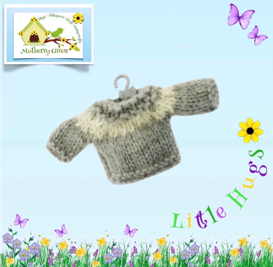 Grey and Cream Jumper to fit the Little Hug Dolls