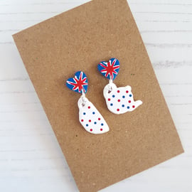 Best of British Teapot and Teacup Union Jack earrings