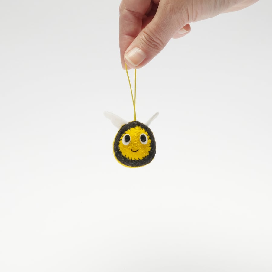 Cute felt bee, hanging ornament