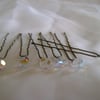 6 Swarovski Crystal Hairpins 